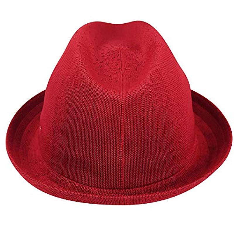 Kangol Red Polyester Chlorofiber Monogram Stripe Bucket Hat Cap New S-M-L  RARE