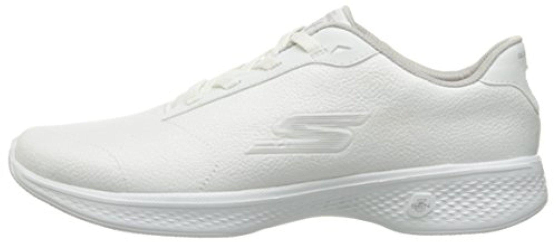 Skechers Leather Performance Go Walk 4 Premier Walking Shoe in White | Lyst