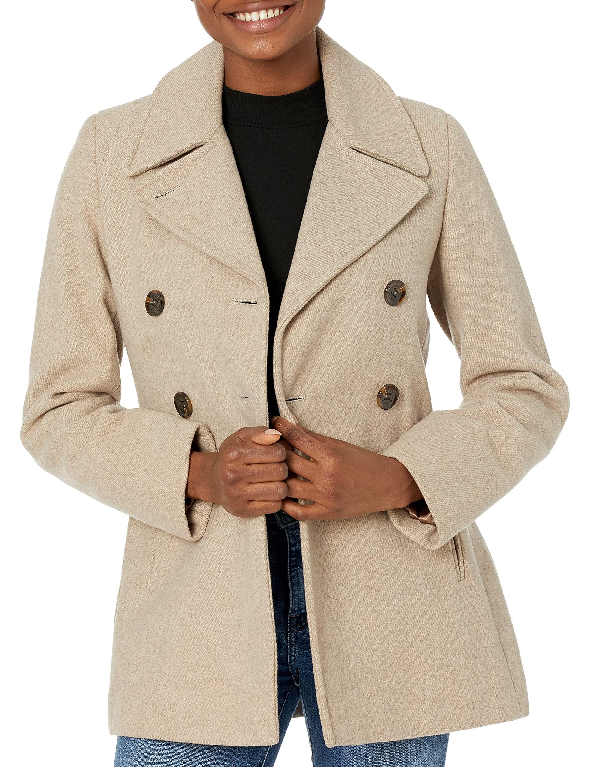 calvin klein white pea coat