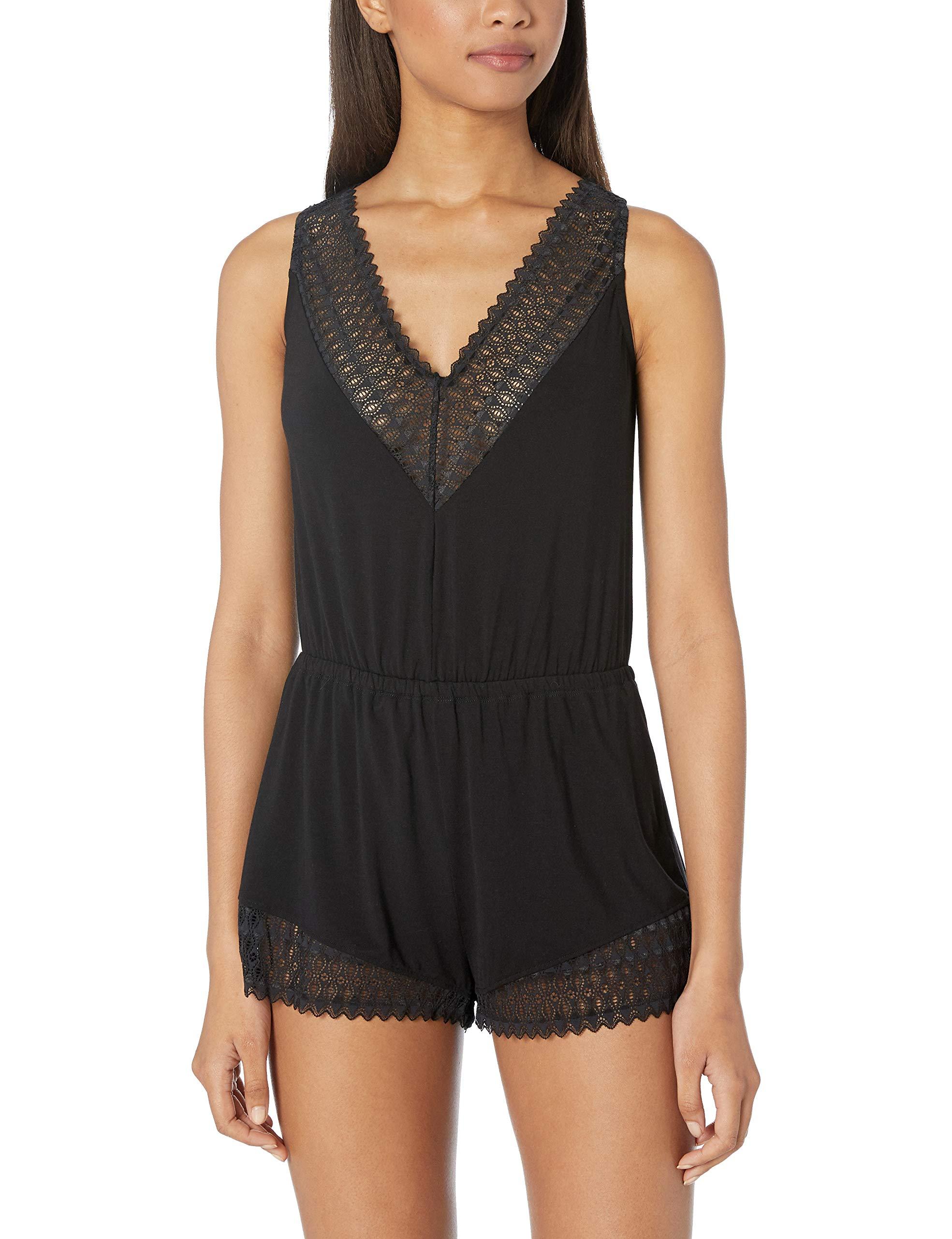 Cosabella Cotton Lunna Sleep Romper in Black Lyst