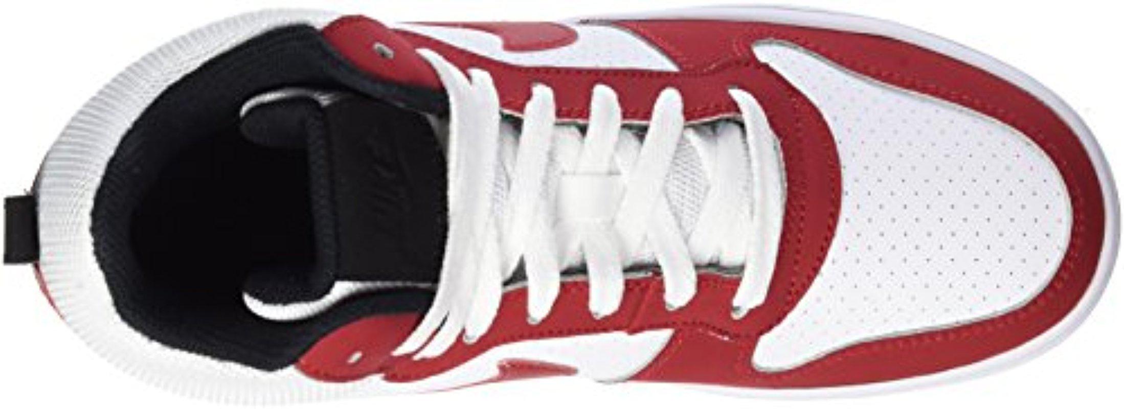 Nike Leather Court Borough Mid Basketball Shoes in Red for Men | Lyst