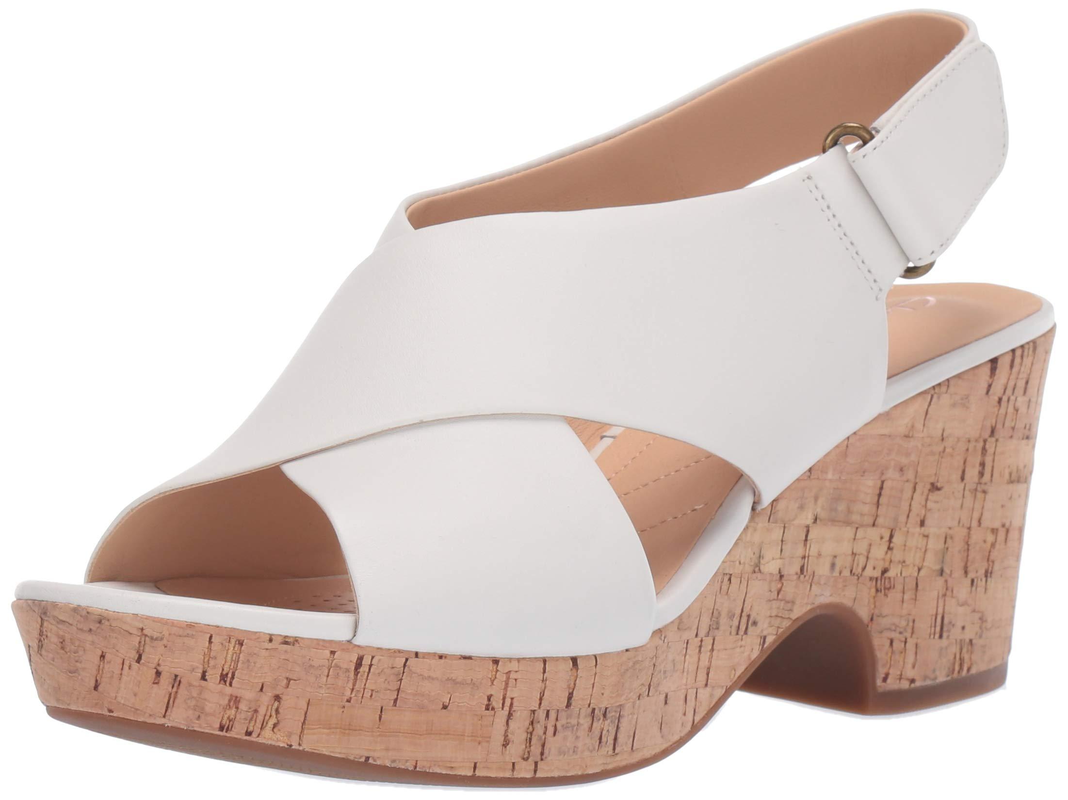 clarks white wedge sandals