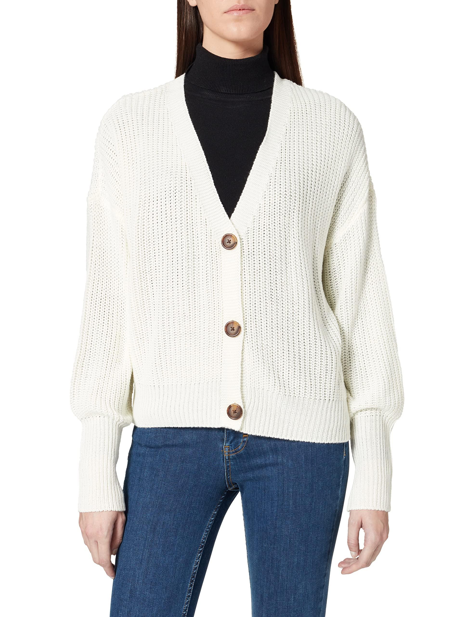 Sweater Cuff UK Lyst Moda Cardigan Noos Vero White Ls Vmlea V-neck in |