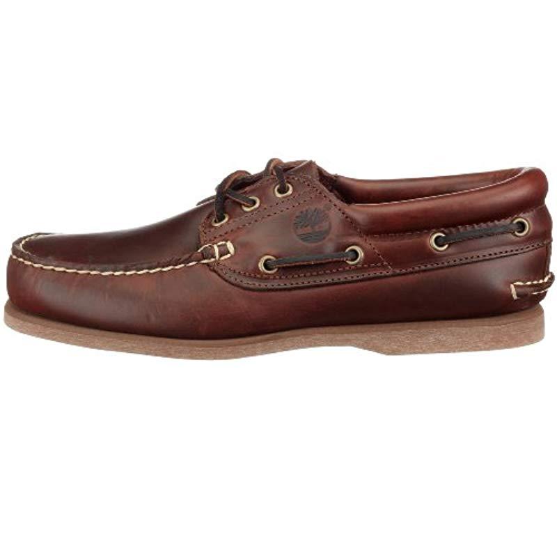 Timberland Classic 3 Eye Padded Boat Shoes in Brown for Men | Lyst UK