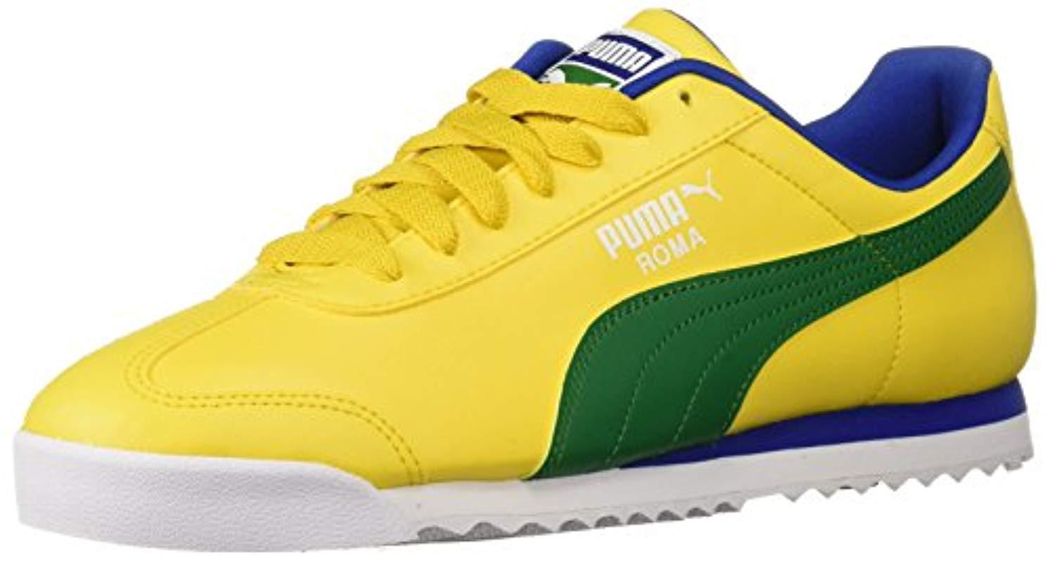 PUMA Roma Basic Preschool in Yellow for Men | Lyst