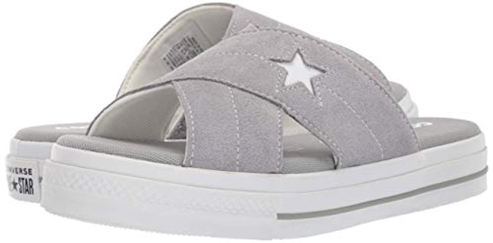 Converse Suede One Star Sandal in Gray (White) - Lyst
