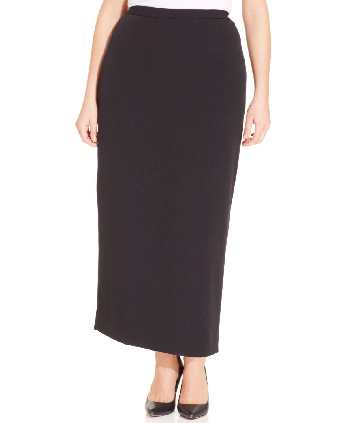 Kasper Plus Size Solid Column Skirt in Black - Lyst