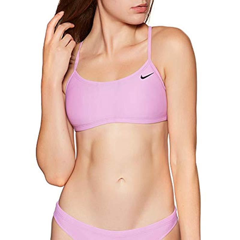 nike solid racerback bikini top & bottom set
