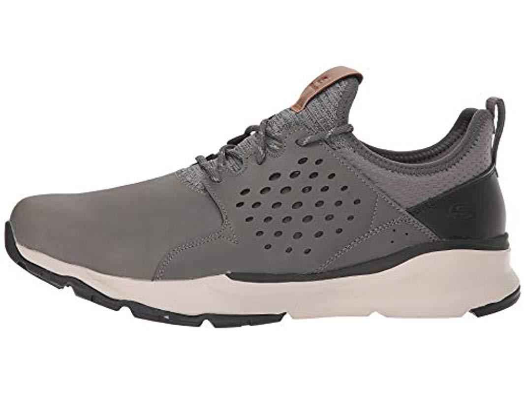 skechers lace up sneakers hombre gris