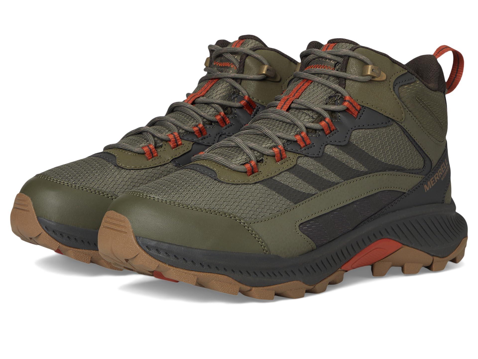 Merrell Speed Strike Mid Waterproof Hiking Boot in Green for Men
