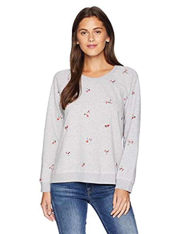 lucky brand floral embroidered sweatshirt