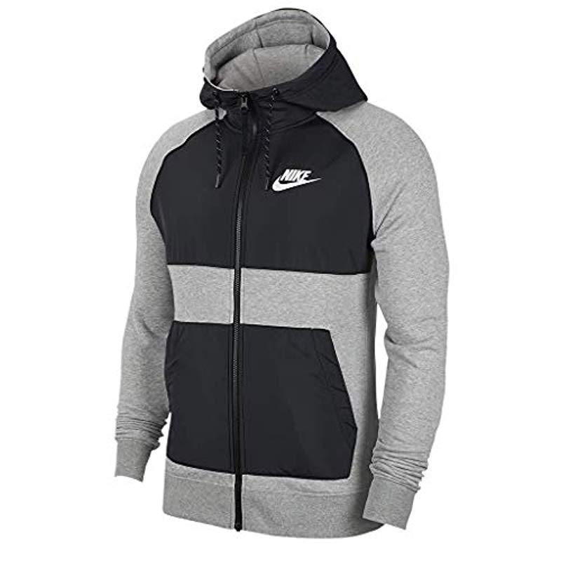 nike hybrid full zip hoodie grey