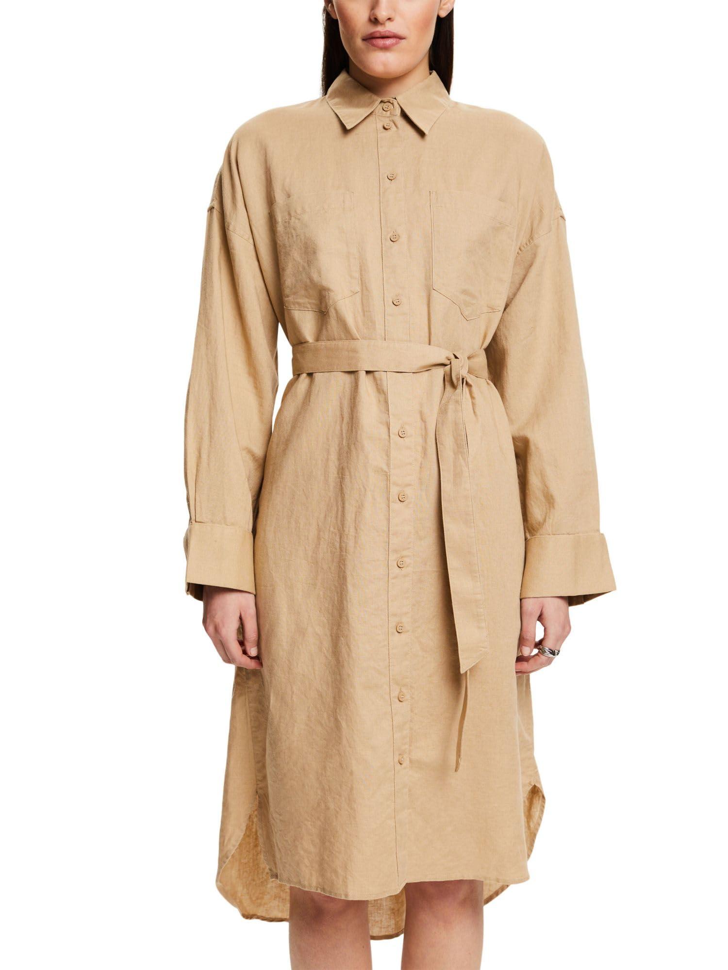 esprit kleid blau beige