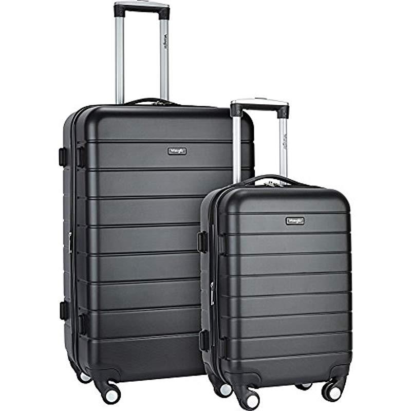 Wrangler 2 Piece Usb Port Cup Holder Luggage Set in Black for Men | Lyst