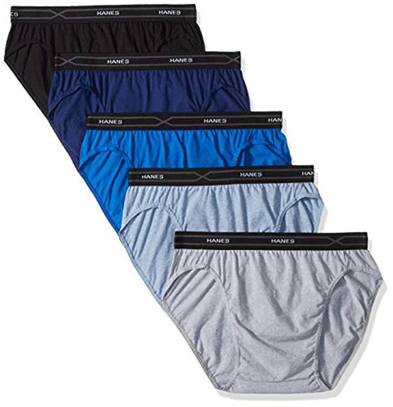 Hanes 5-pack X-temp Low Rise Sport Brief in Blue for Men