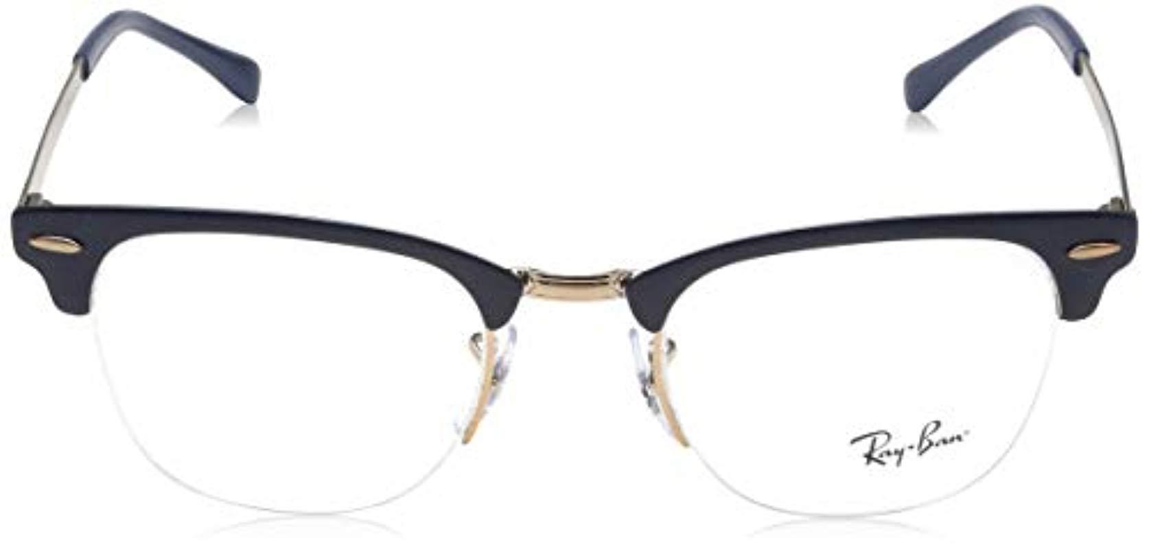 Ray Ban Rx3716vm Clubmaster Metal Eyeglasses In Blue Lyst Ray Ban Rx3716vm Clubmaster Metal Eyeglasses In Blue Lyst
