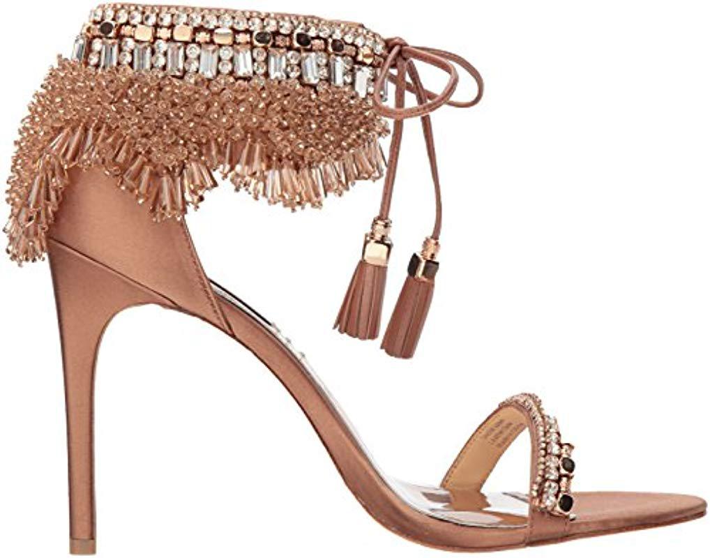 Badgley Mischka Katrina Heeled Sandal in Dark Nude (Natural) - Lyst