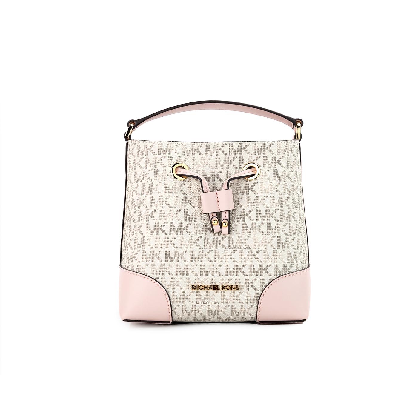 Michael Kors Emilia Small Drawstring Bucket Bag Crossbody Powder Blush Pink