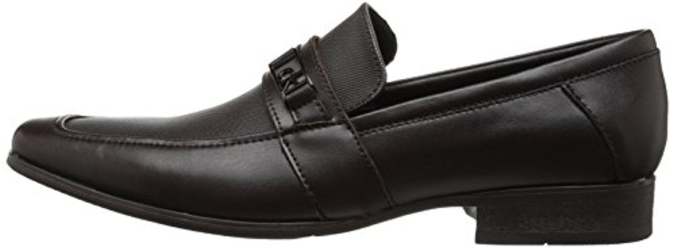 calvin klein bartley diamond leather loafers