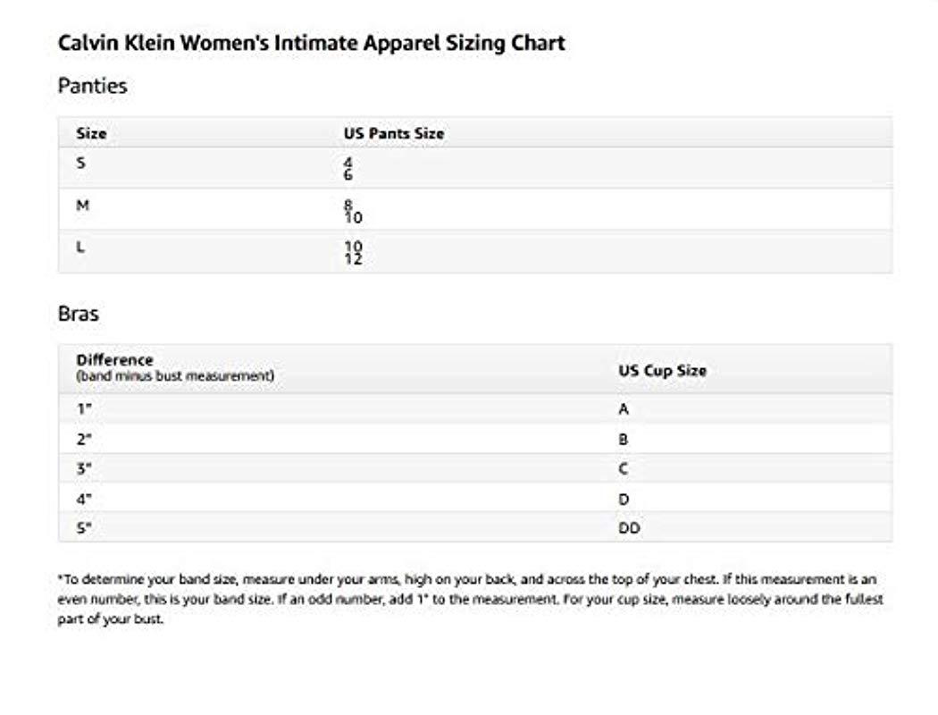 calvin klein underwear measurements