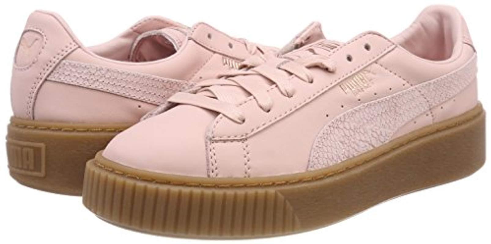 puma basket platform euphoria white