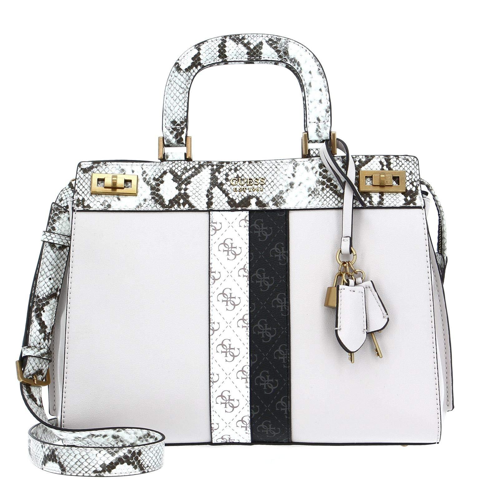 GUESS Women's Katey Croc Luxury Satchel, White, One Size : :  Clothing, Shoes & Accessories