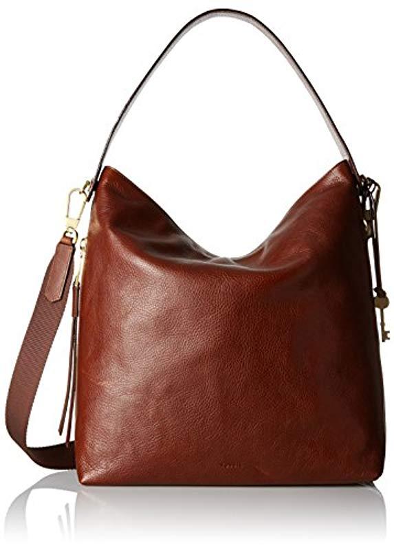 Fossil Women's Harwell Leather Hobo Purse India | Ubuy