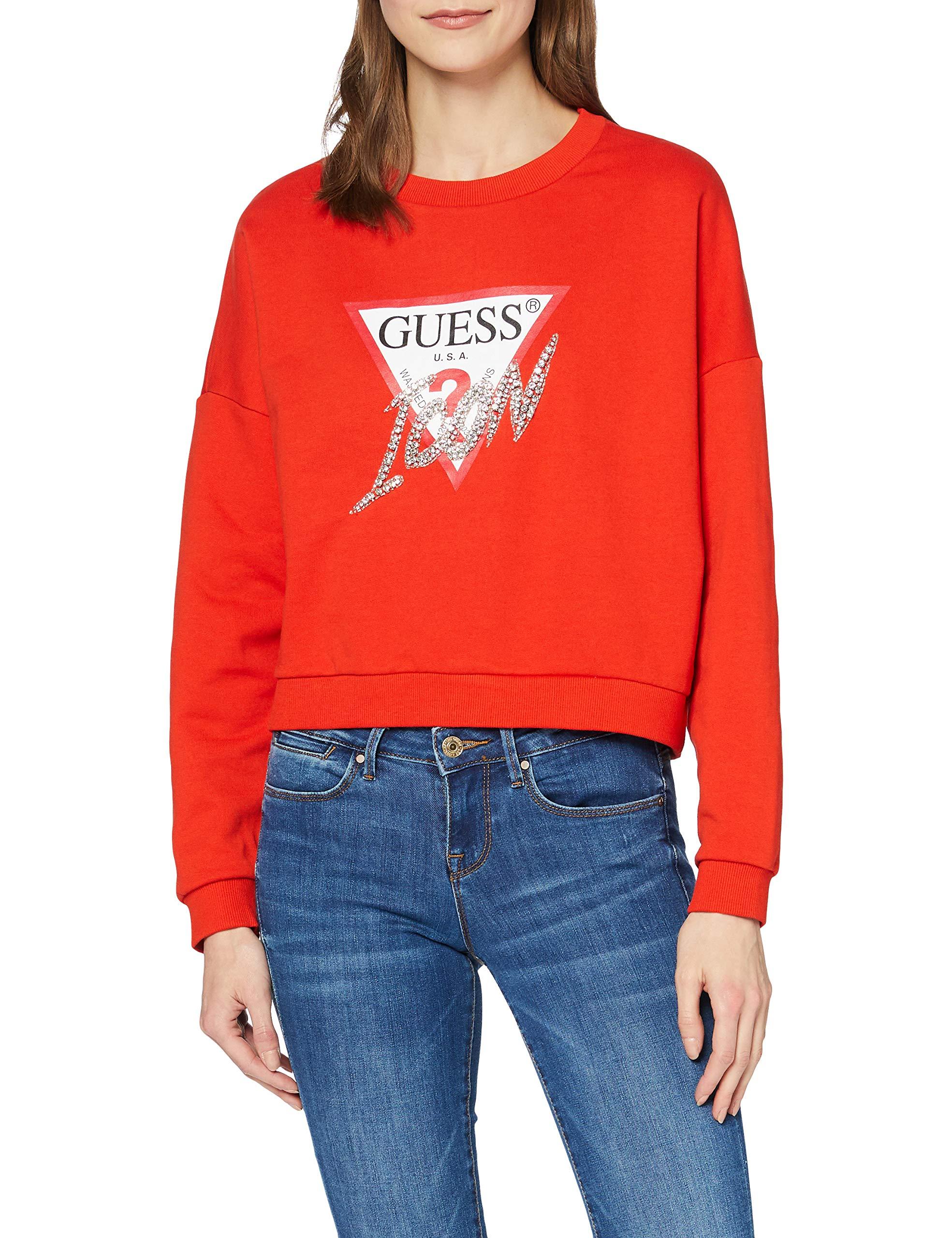 guess red sweatshirt