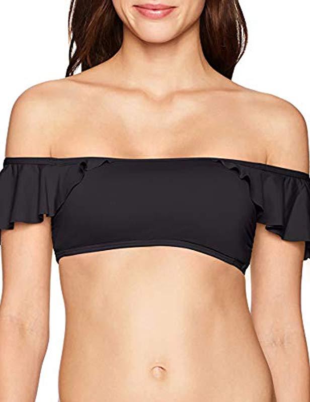 black off the shoulder swim top