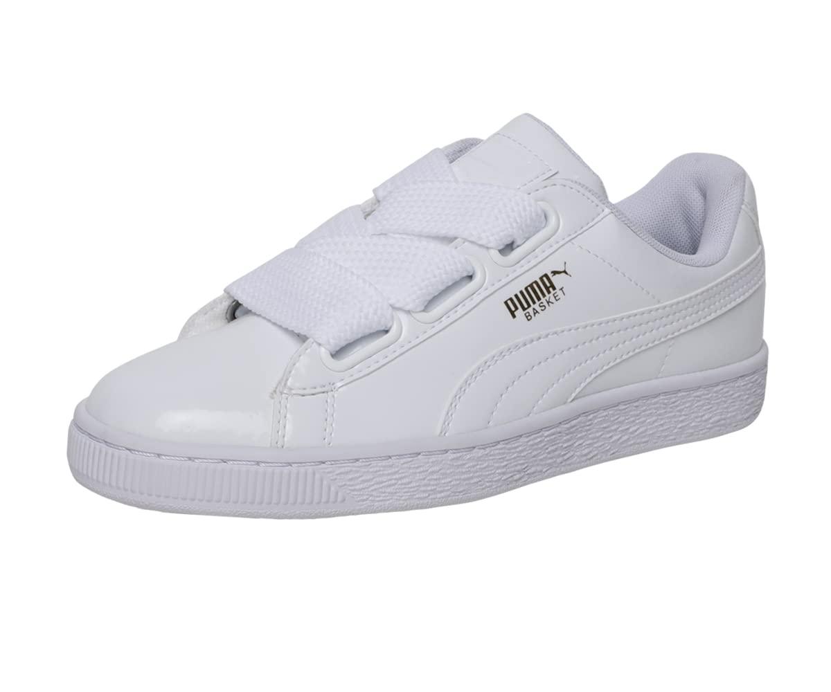 puma patent white trainers