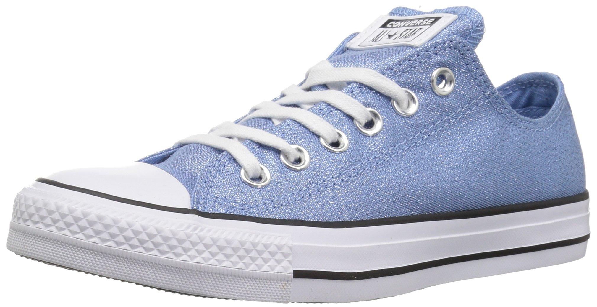 blue shiny converse