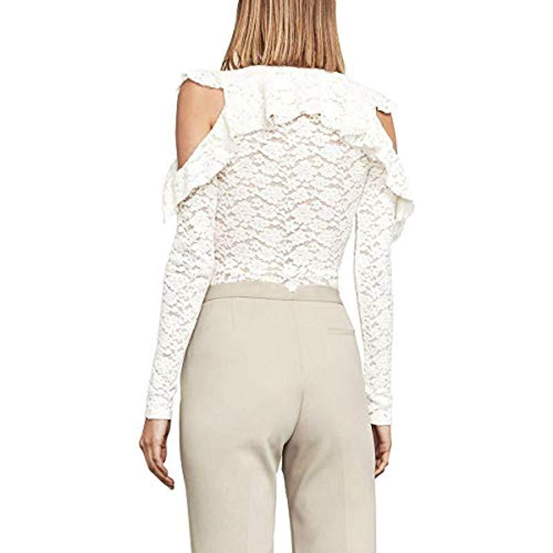 bcbg white lace top