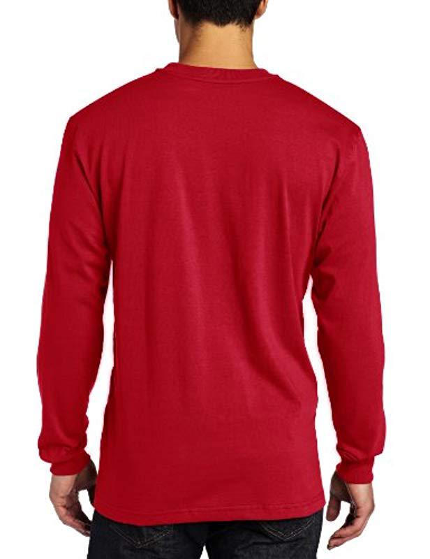 Carhartt Cotton Workwear Pocket Long-sleeve Henley Shirt in Red for Men ...