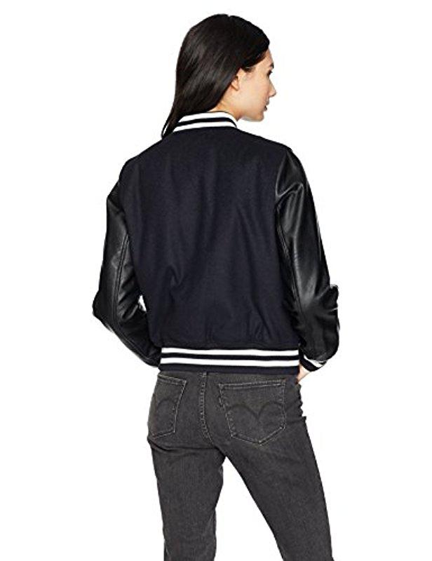 Levi's Mixed-media Bomber Jacket, Plain Pattern in Navy (Black) - Save 31%  - Lyst