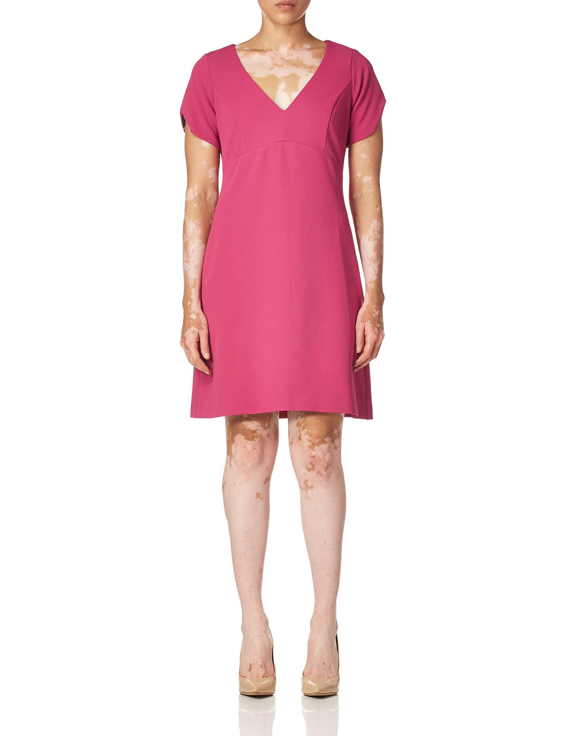 Short Sleeve Stretch Crepe Dress 