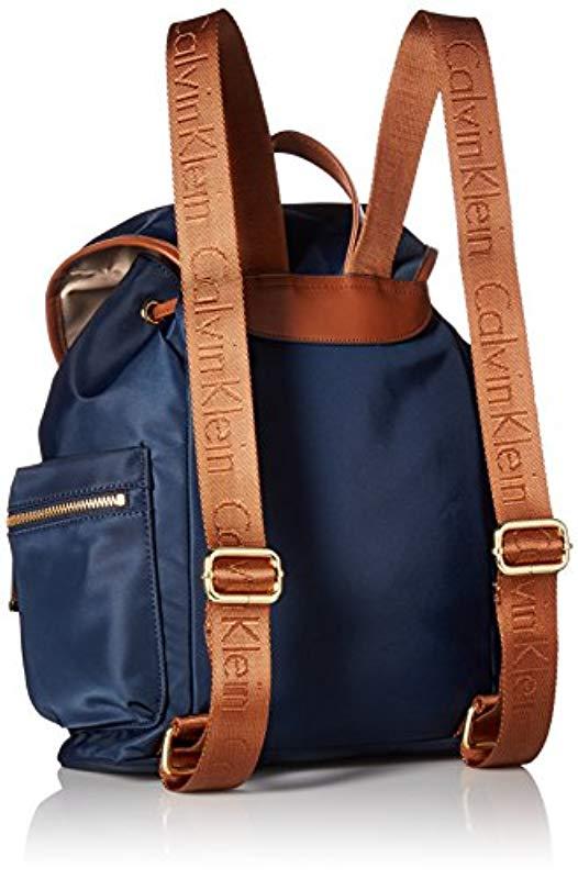 Calvin Klein Dressy Nylon Buckle Backpack in Blue | Lyst