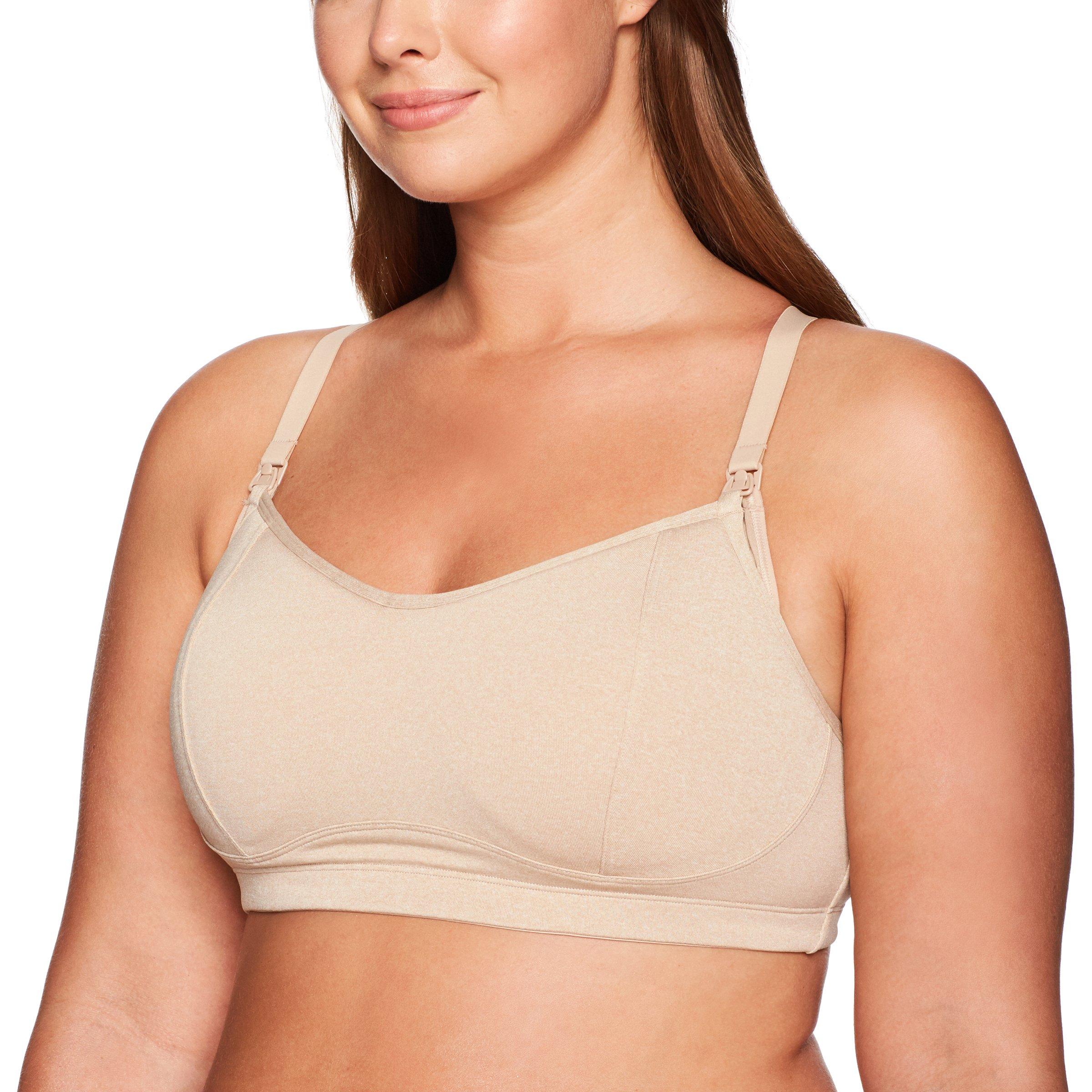 Playtex Cotton Nursing Sports Bra With Racerback in Nude Heather