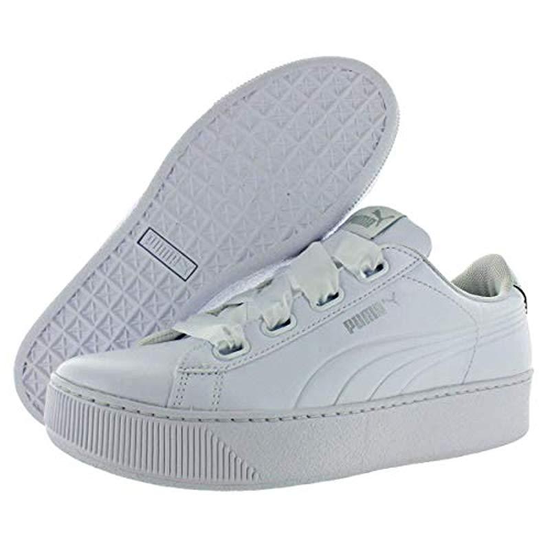 puma vikky platform white ribbon