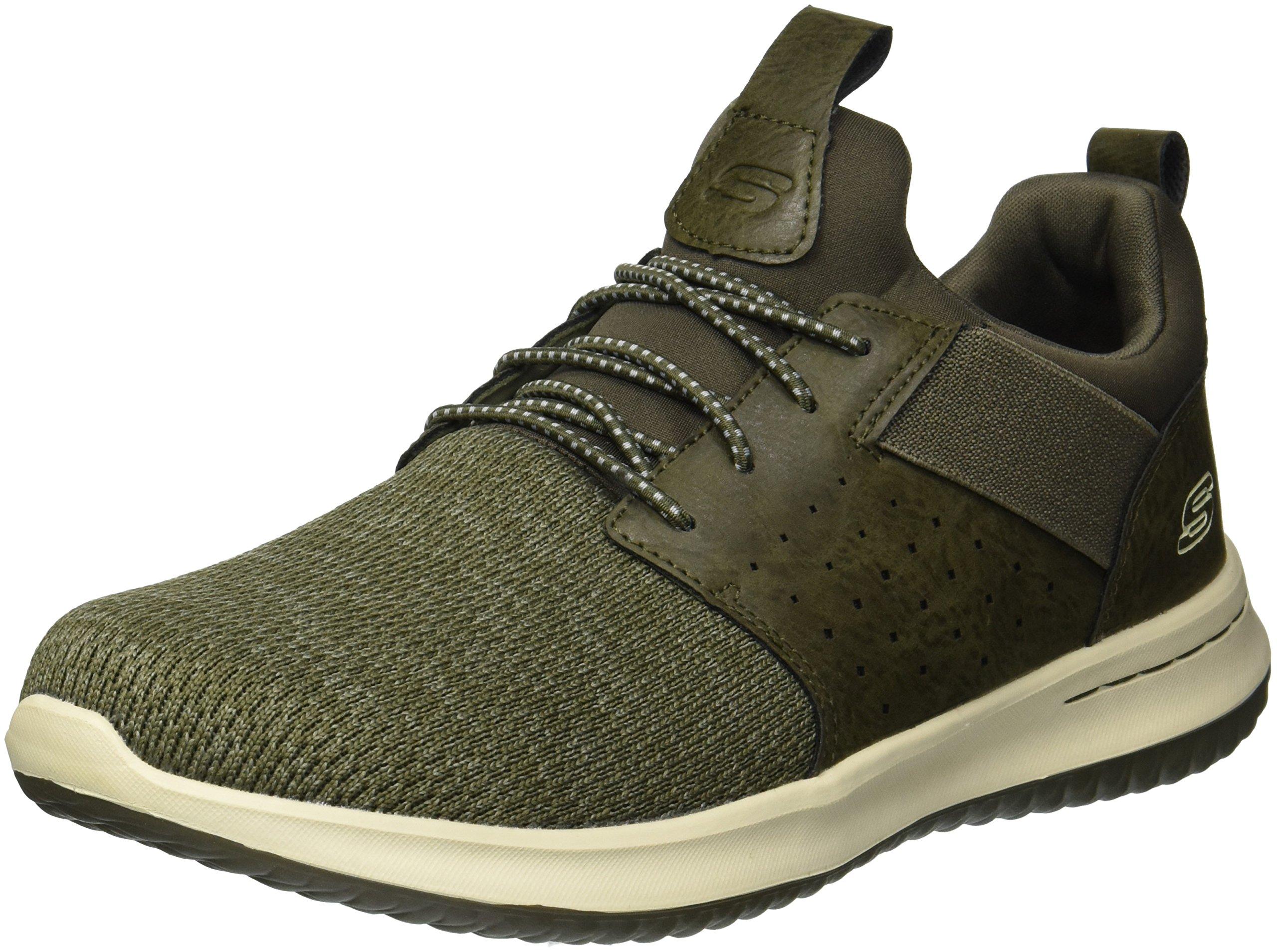 skechers lace up sneakers olive