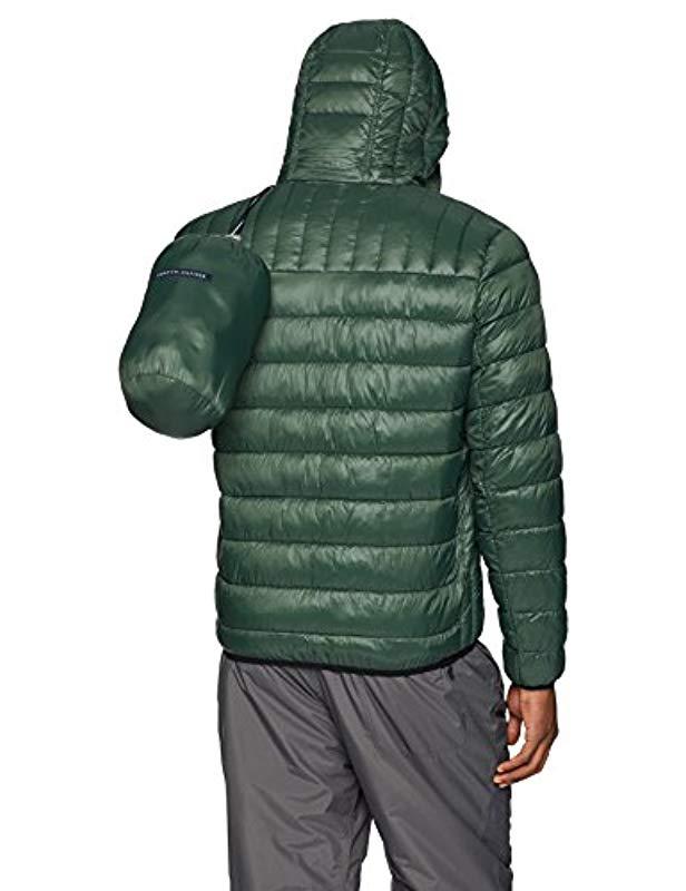 tommy hilfiger men's insulated packable jacket contrast bib hood