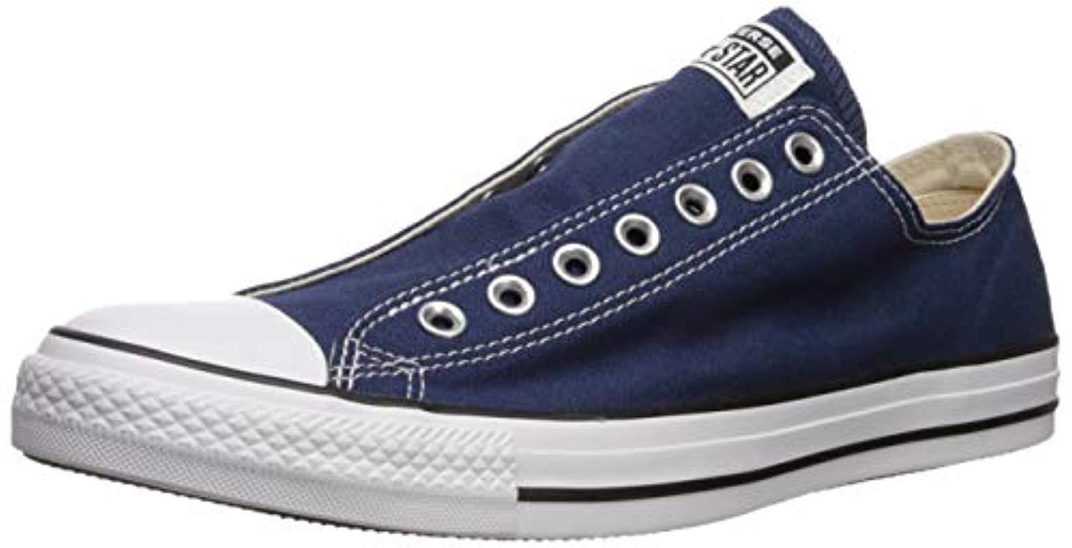 converse slip on navy blue