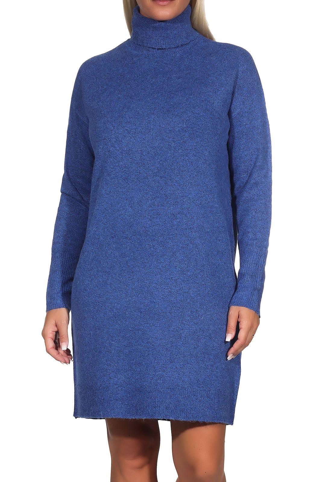 Roll | Bestseller in Neck Lyst Vmbrilliant Moda Vero Ga Ls Dress A/s Noos UK Blue