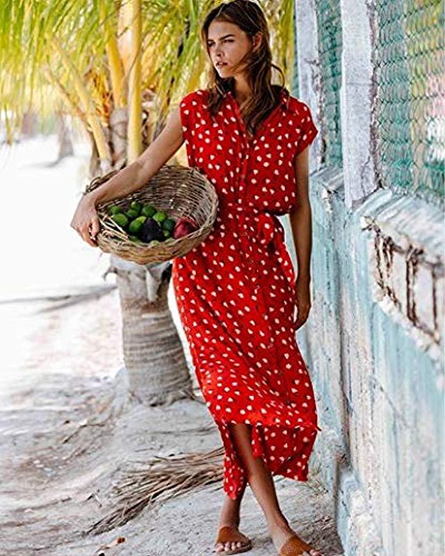 Billabong Little Flirt Maxi Dress in Red | Lyst