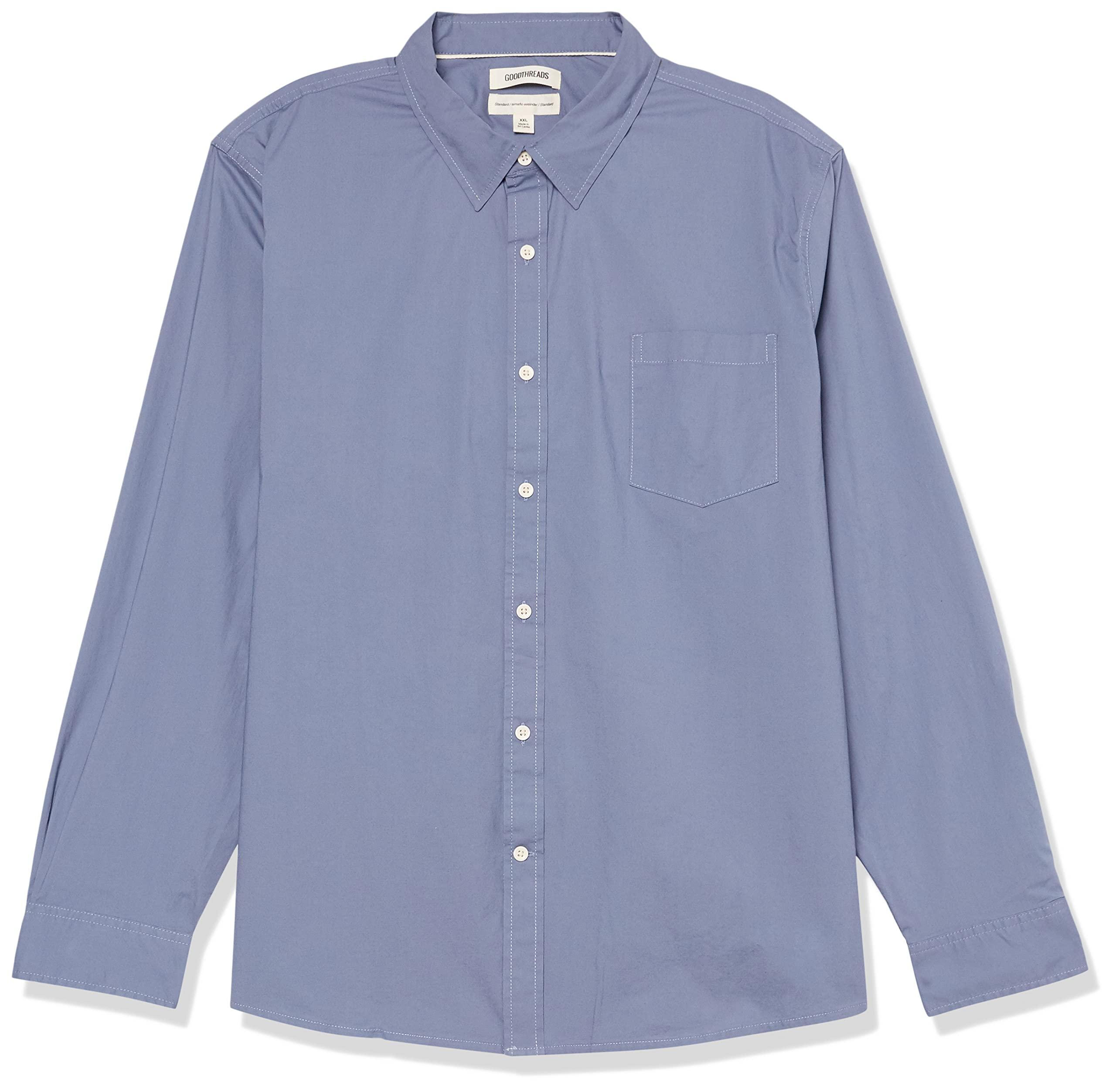 Camisa elástica de Popelina con ga Larga y Corte estándar Hombre Goodthreads  de hombre de color Azul | Lyst
