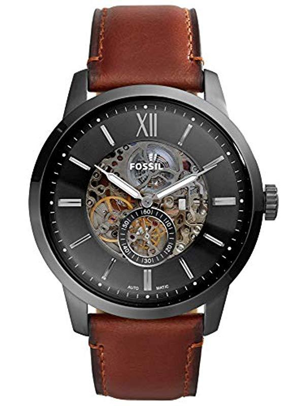Montre Townsman automatique en cuir ambre 48 mm ME3181 Fossil pour homme en  coloris Gris - 21 % de réduction - Lyst