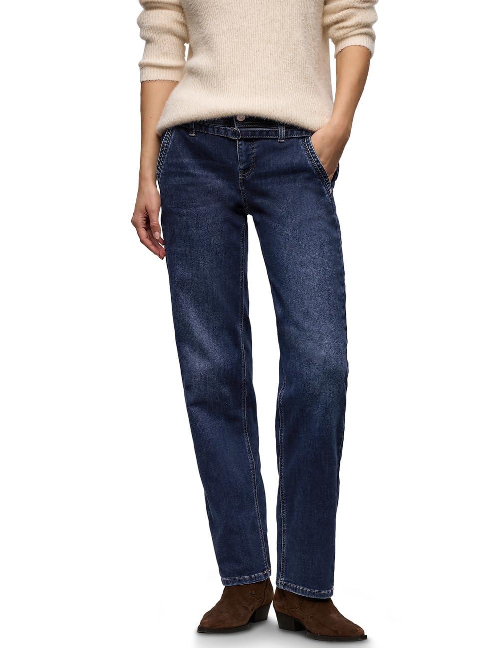 Street One Damen High Waist Jeans – Authentic Light Blue, 34W X 30L, Casual Wide Leg