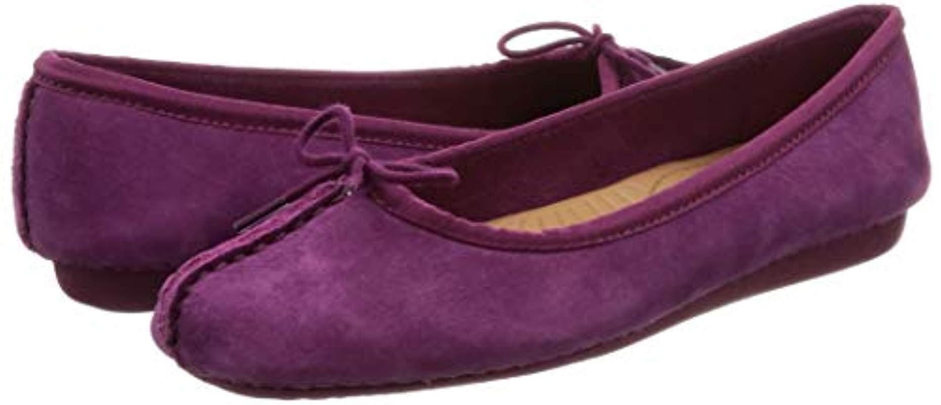 clarks flats purple