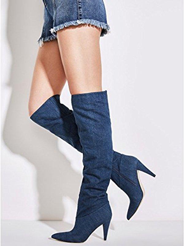 denim slouch boots