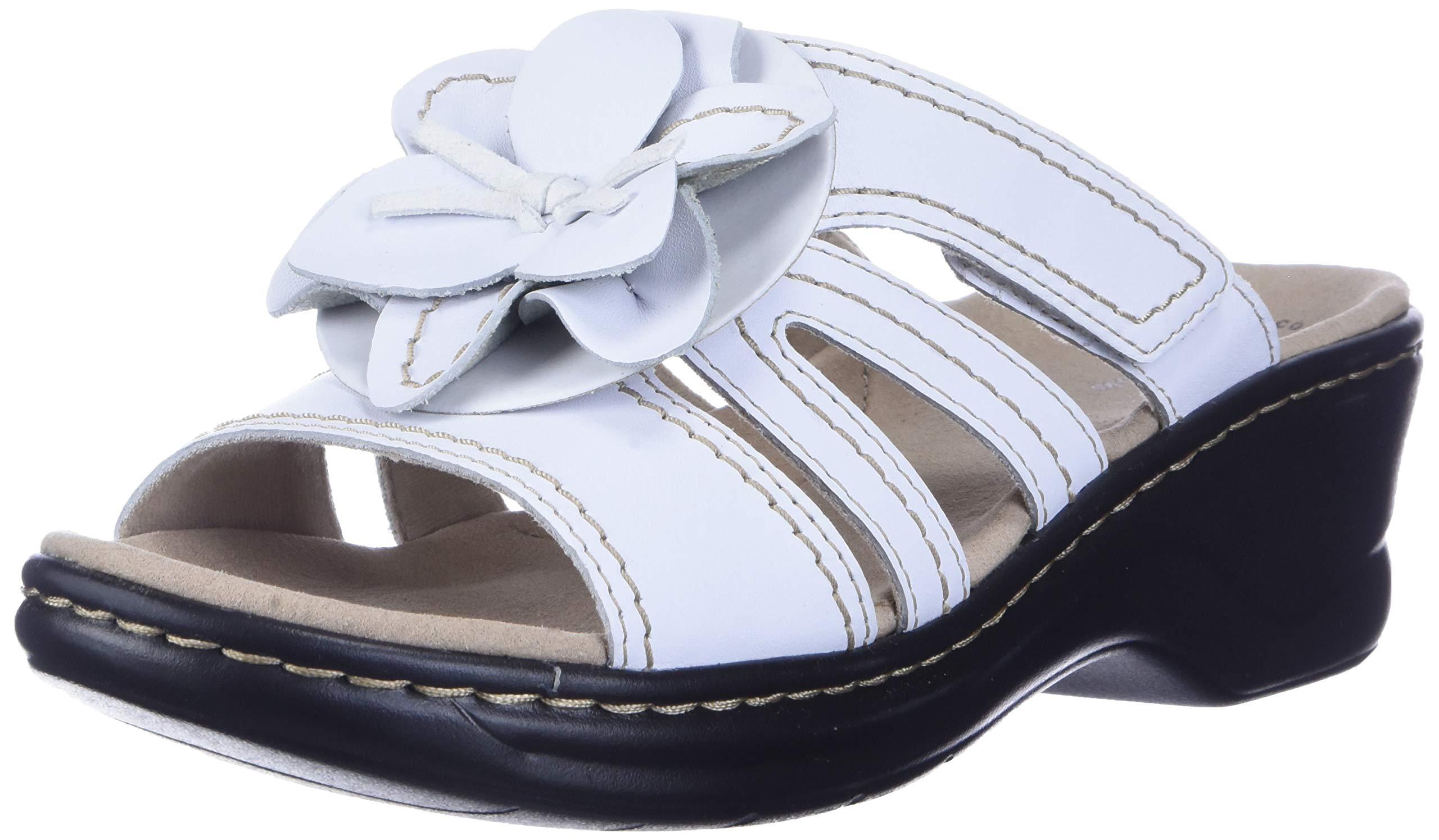 clarks white flat sandals