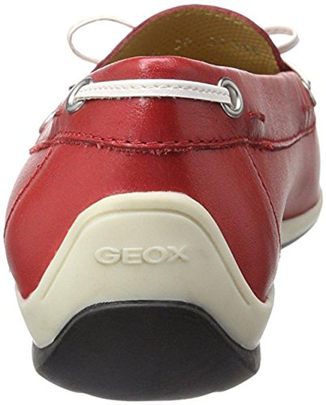 Geox D Yuki A Mocassins in Red/White (Red) | Lyst